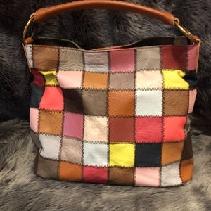 Leather patchwork bag